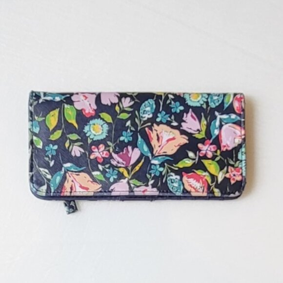 Floral Bifold Wallet w Card Slots & Zipper Coin Pouch - Picture 2 of 7